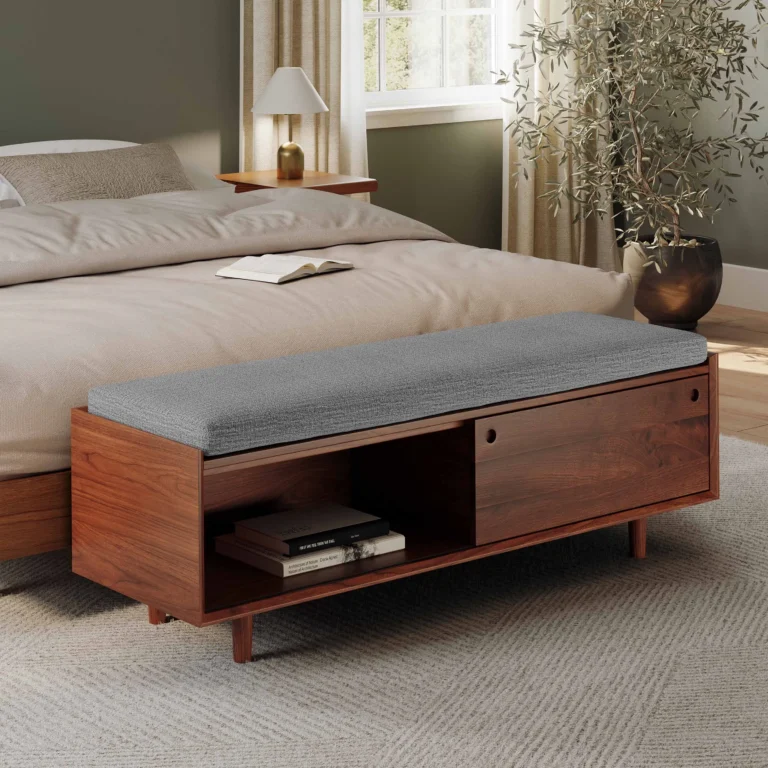 Nederin 55.5_ Bench - Walnut and Pebble Gray