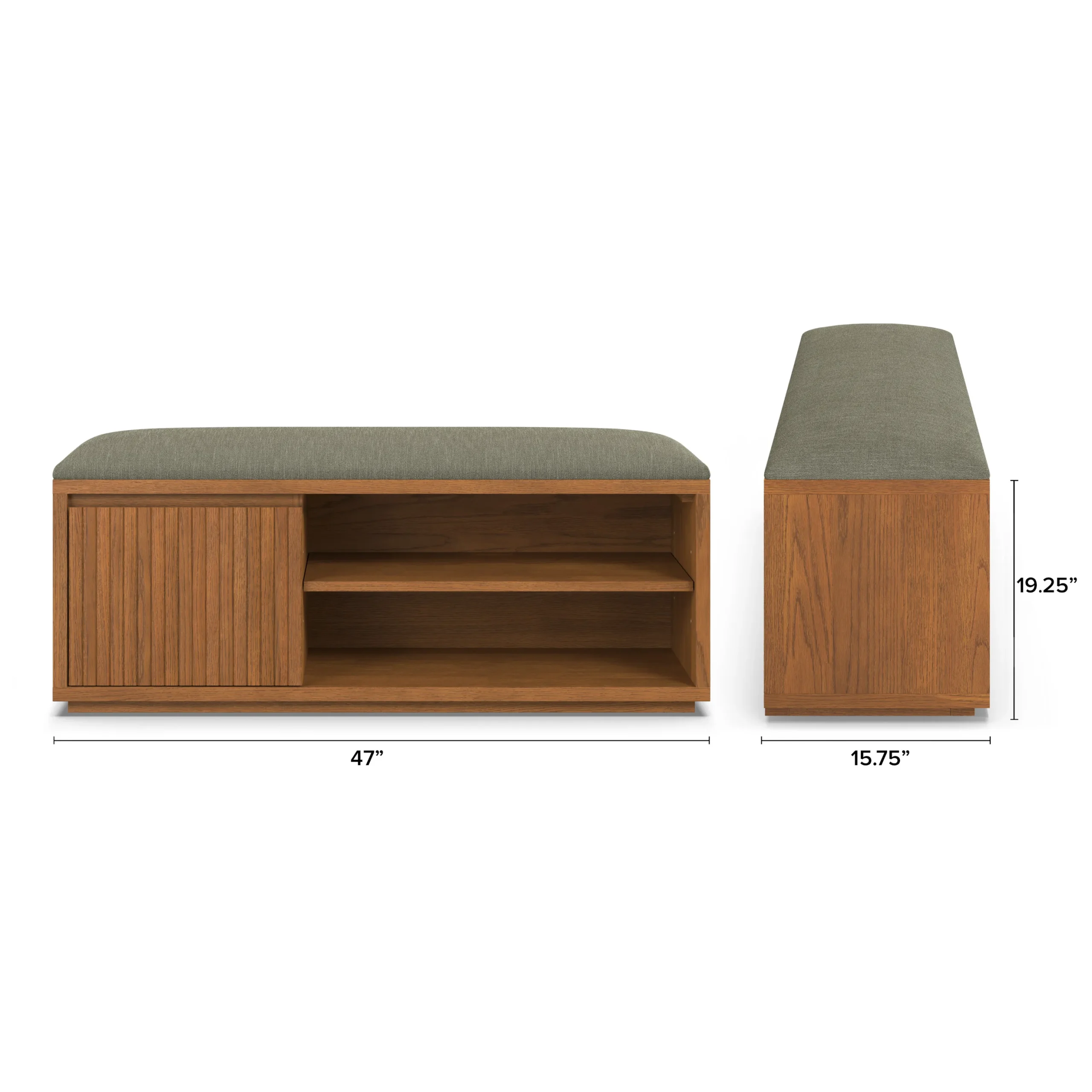 Kouva 47_ Bench - Smoked Oak and Algonquin Green - Image 2