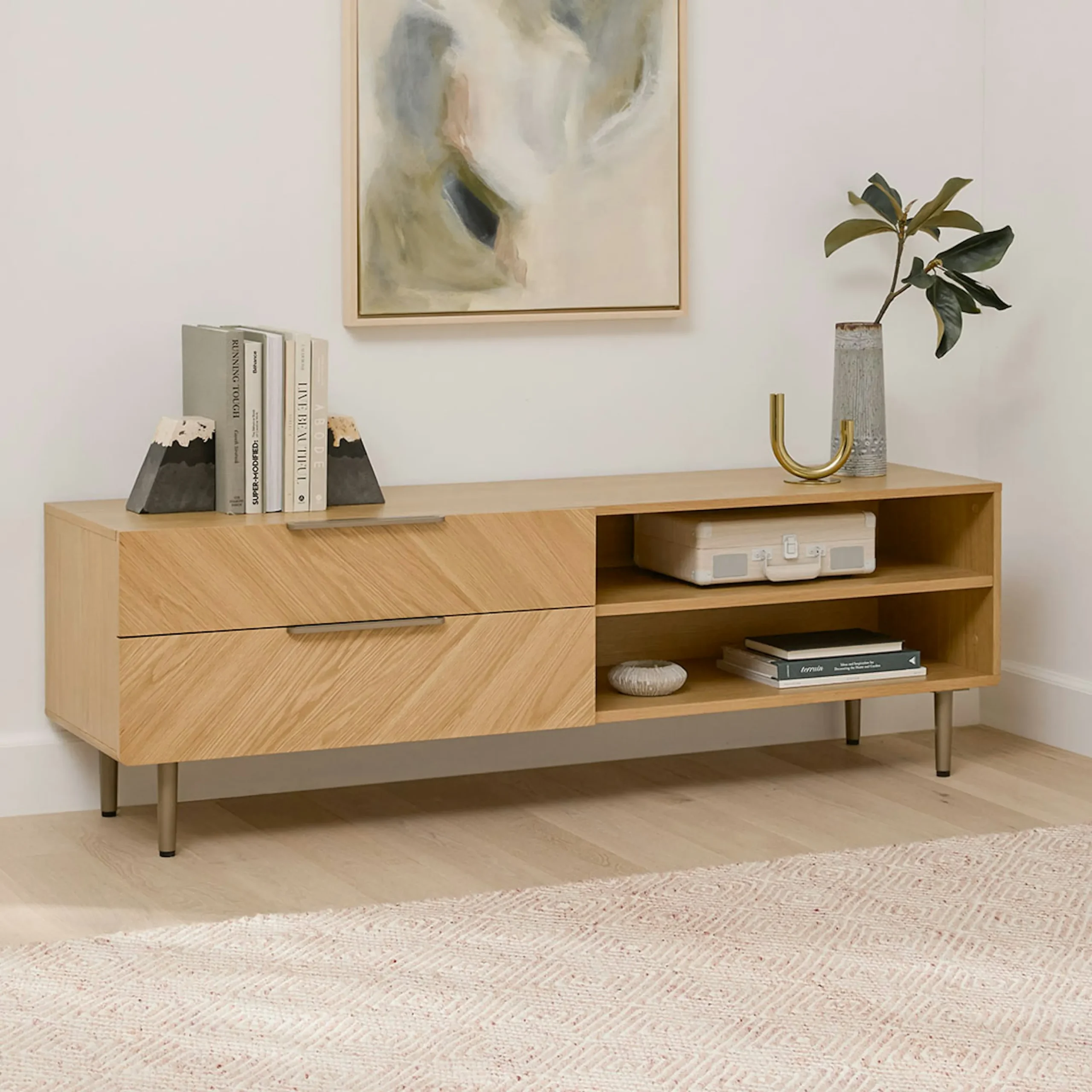 Nera 63_ Low Media Unit - Oak - Image 2