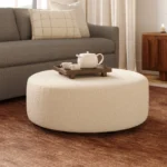 Avery 36_ Ottoman - Ivory Wool Bouclé