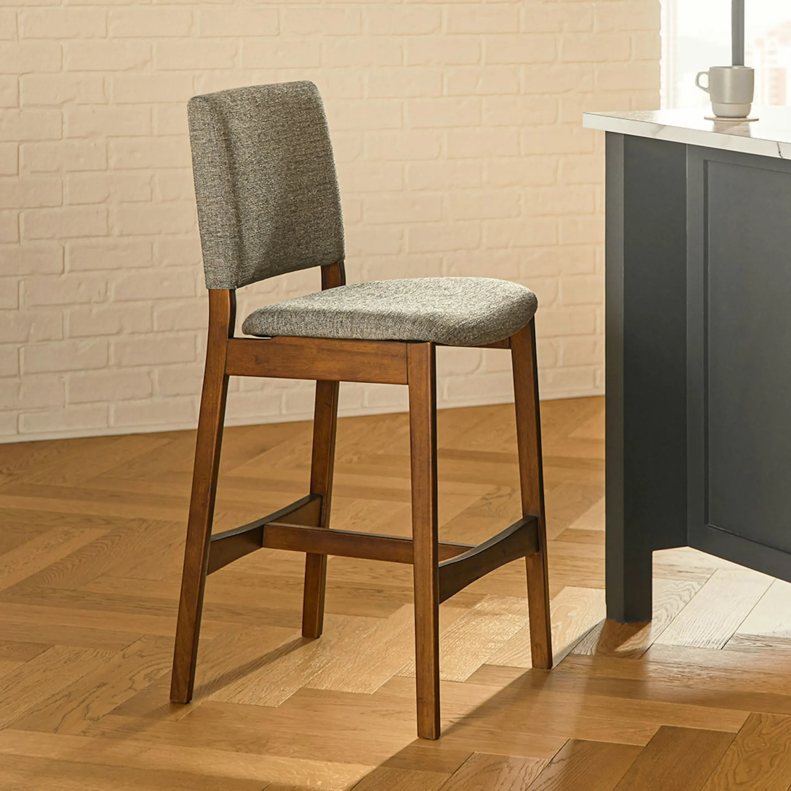 Nosh Counter Stool - Walnut and Quarry Gray - Image 2
