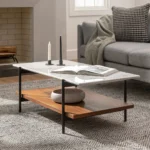 Agotu 44_ Marble Coffee Table - Walnut