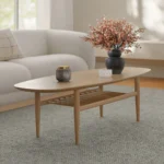 Lenia 53.5_ Oval Coffee Table - White Oak