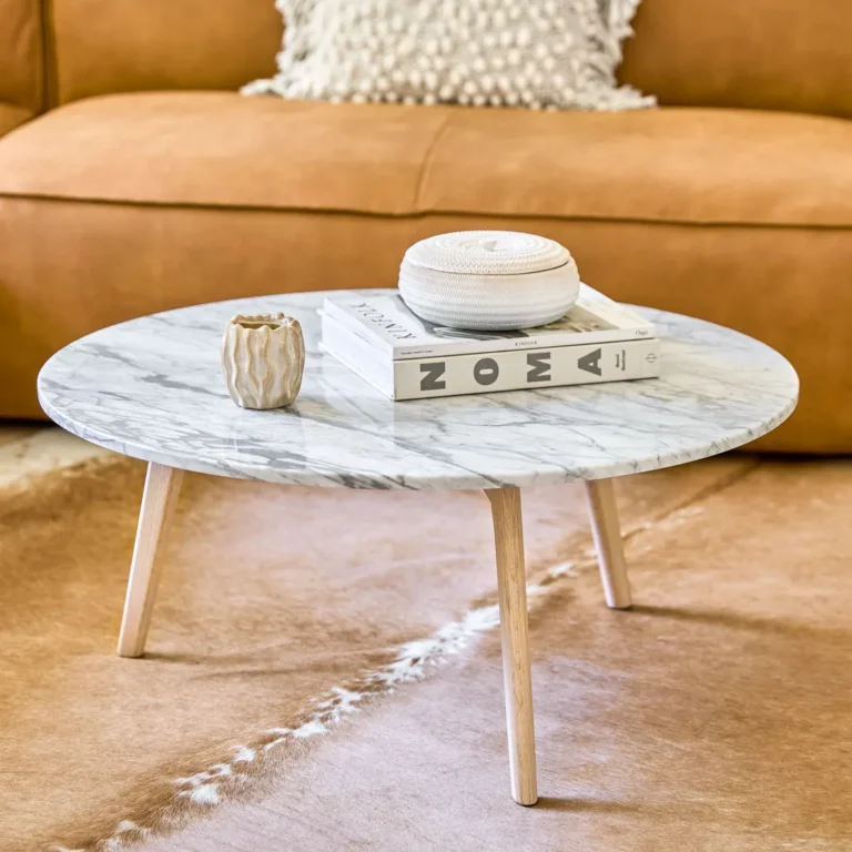 Mara 31.5_ Marble Coffee Table - Oak