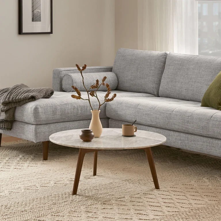 Mara 31.5_ Marble Coffee Table - Walnut
