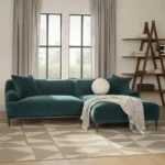 Abisko 94.5_ Velvet Right Sectional - Plush Pacific Blue