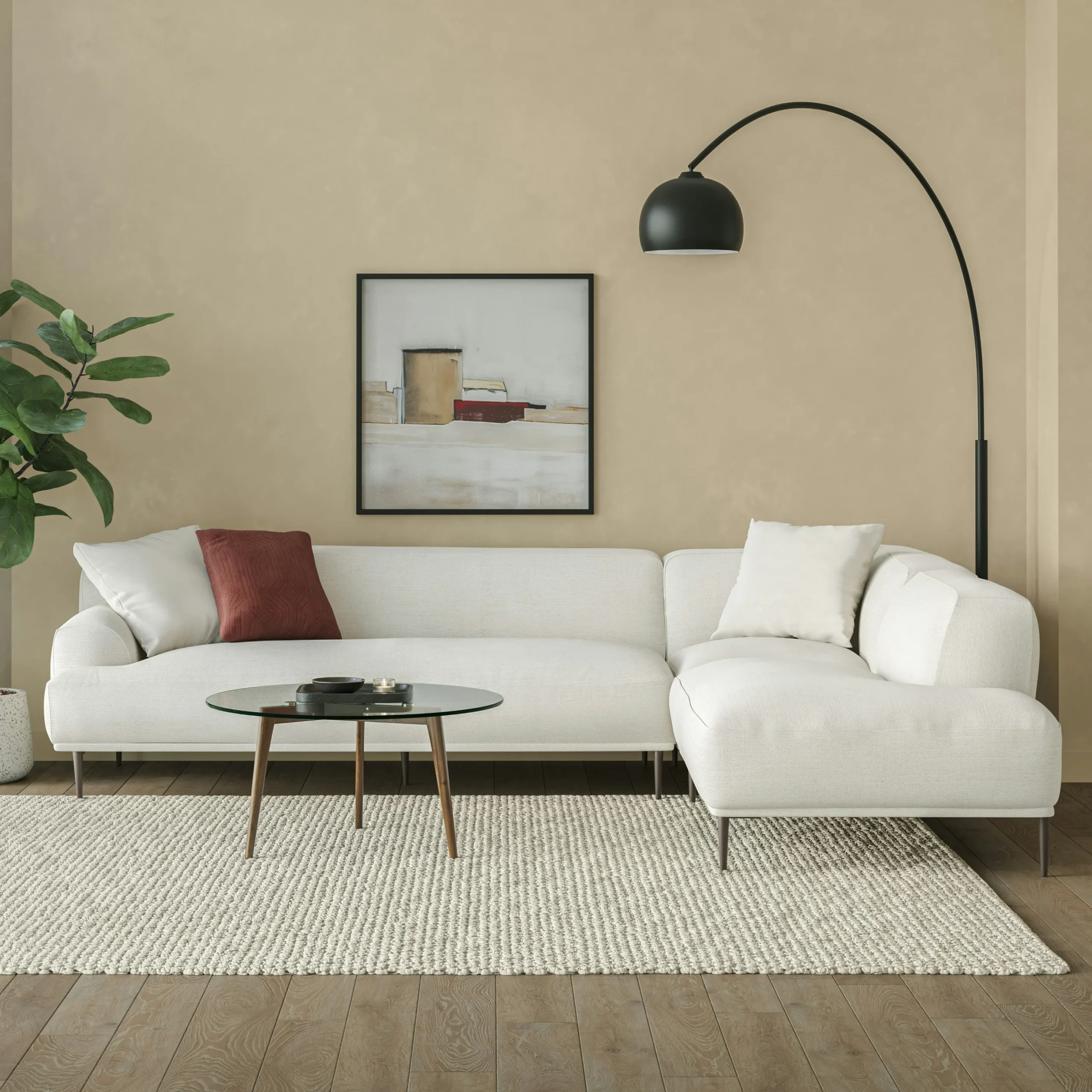 Abisko 113_ Right L-Shaped Sectional - Quartz White