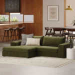 Beta 98_ Modular Left Chaise Sectional - Cypress Green