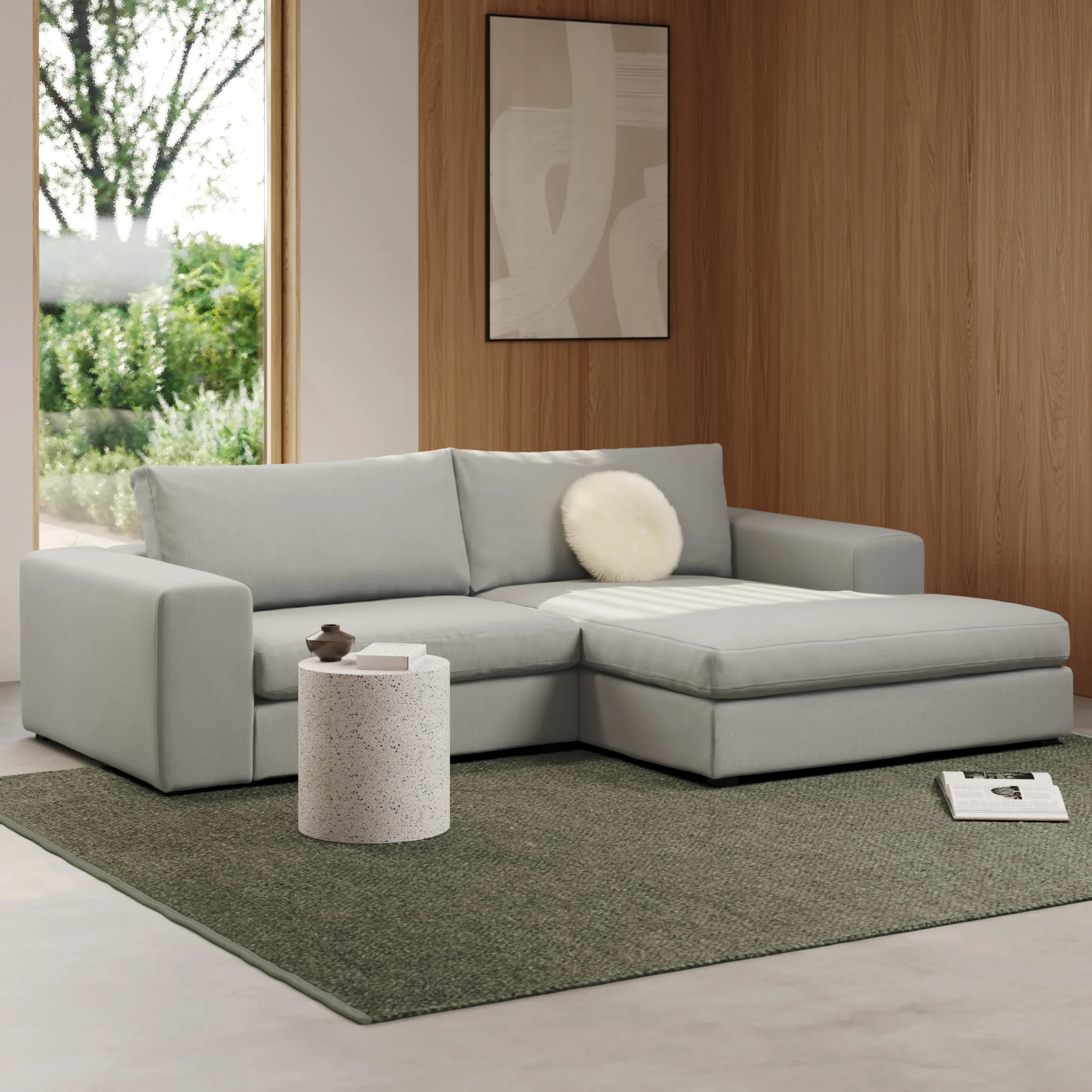 Beta 98_ Modular Right Chaise Sectional - Welsh Gray