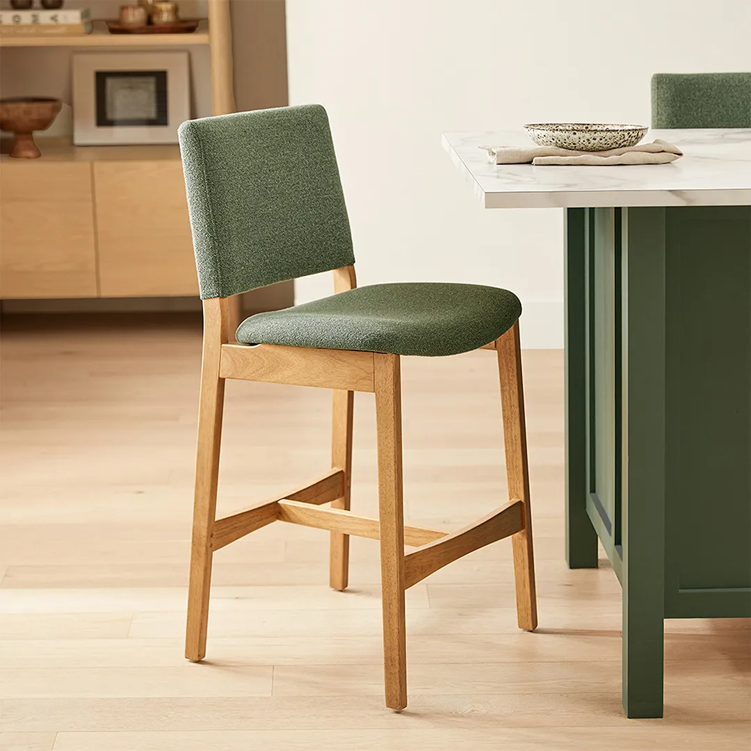 Nosh Counter Stool - Oak and Ratine Green - Image 2