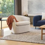 Turoy 32.5_ Swivel Lounge Chair - Ivory Bouclé