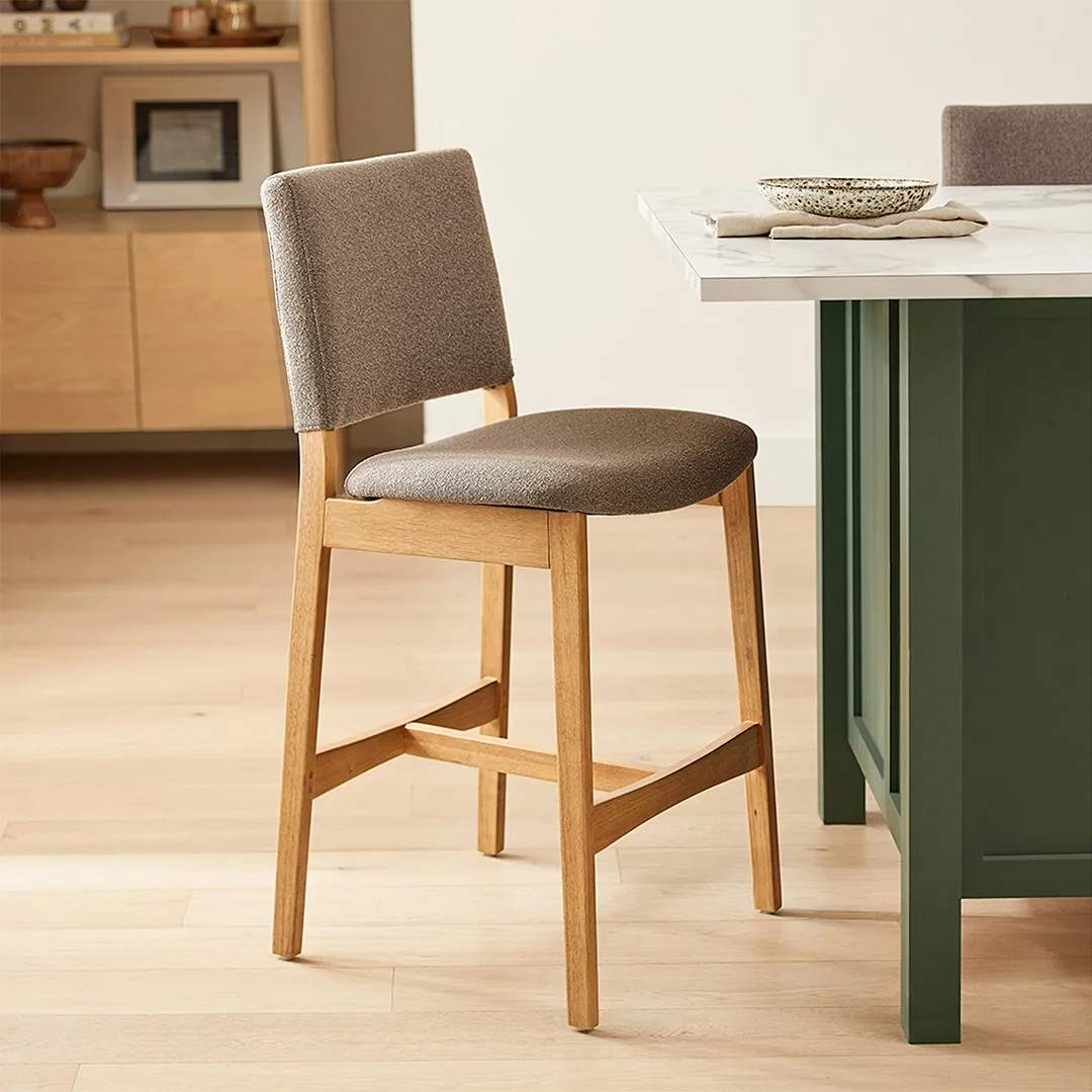 Nosh Counter Stool - Oak and Ratine Brown - Image 2