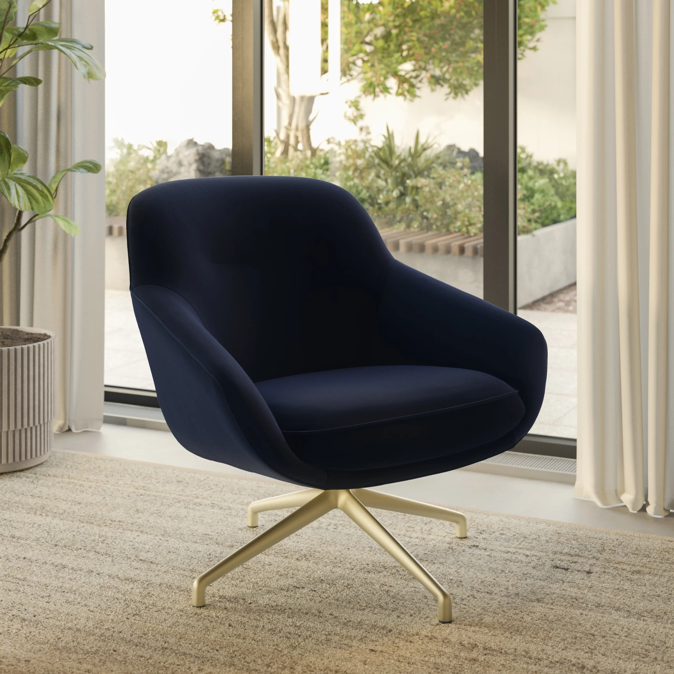 Sterling 33_ Velvet Swivel Chair - Hale Ink