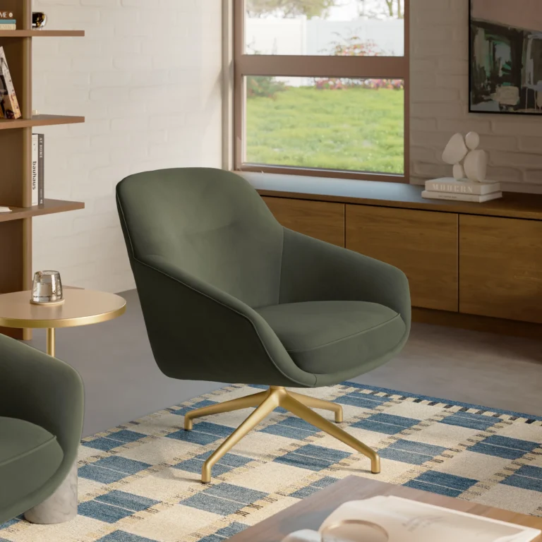 Sterling 33_ Velvet Swivel Chair - Hale Fir Green