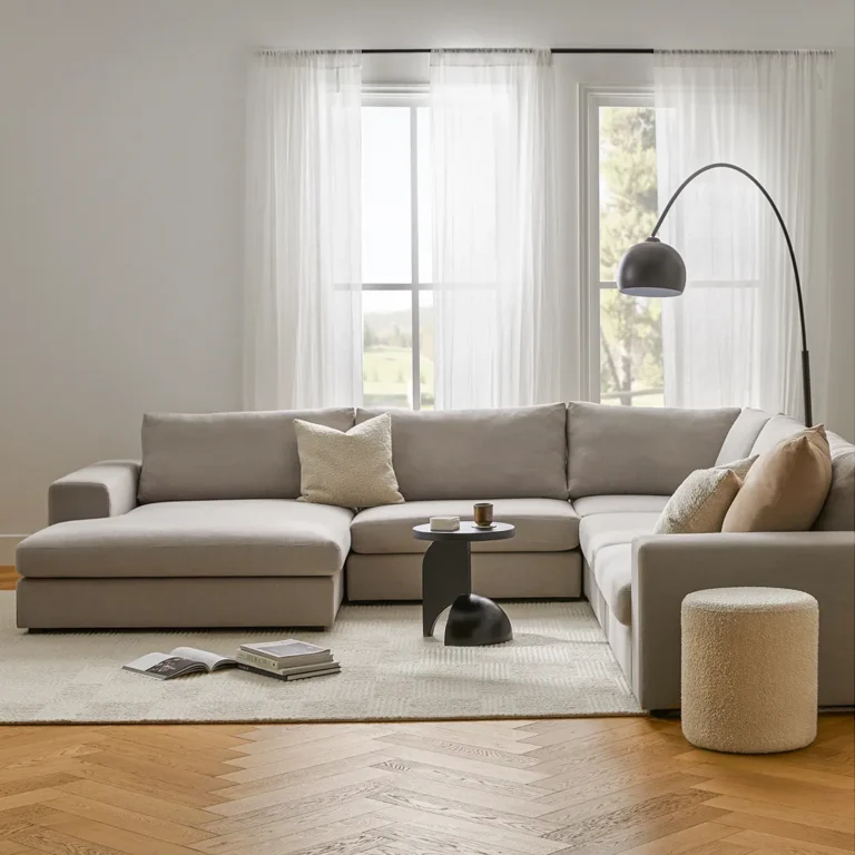Beta 133.5_ Left Modular Conversational Sectional - Welsh Gray