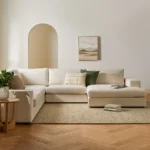 Beta 133.5_ Right Modular Conversational Sectional - Quartz White