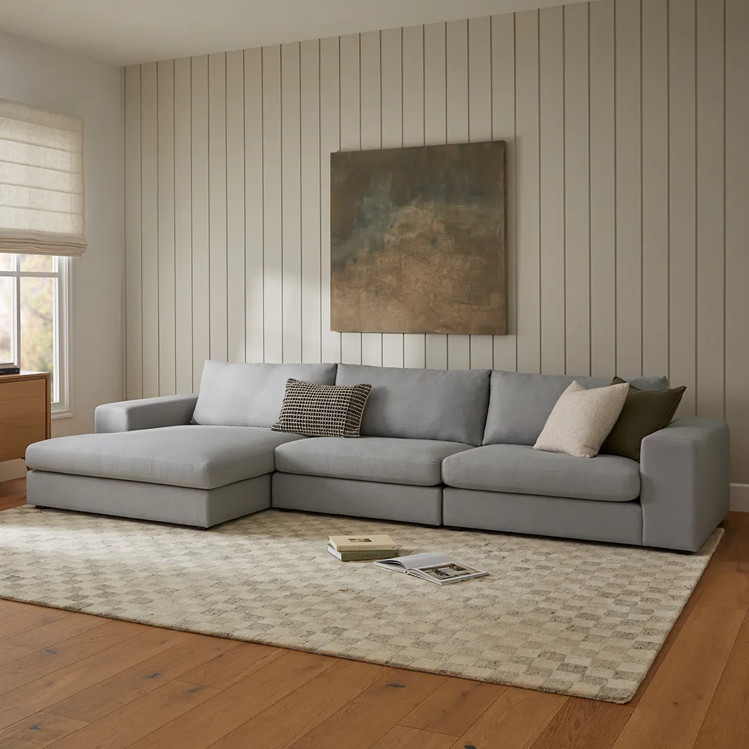 Beta 137.5_ Left Modular Chaise Sectional - Welsh Gray