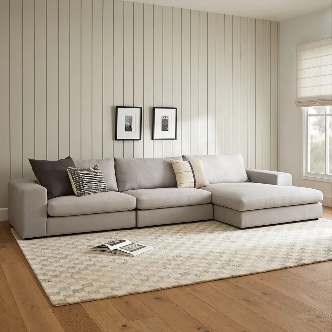Beta 137.5_ Right Modular Chaise Sectional - Welsh Gray