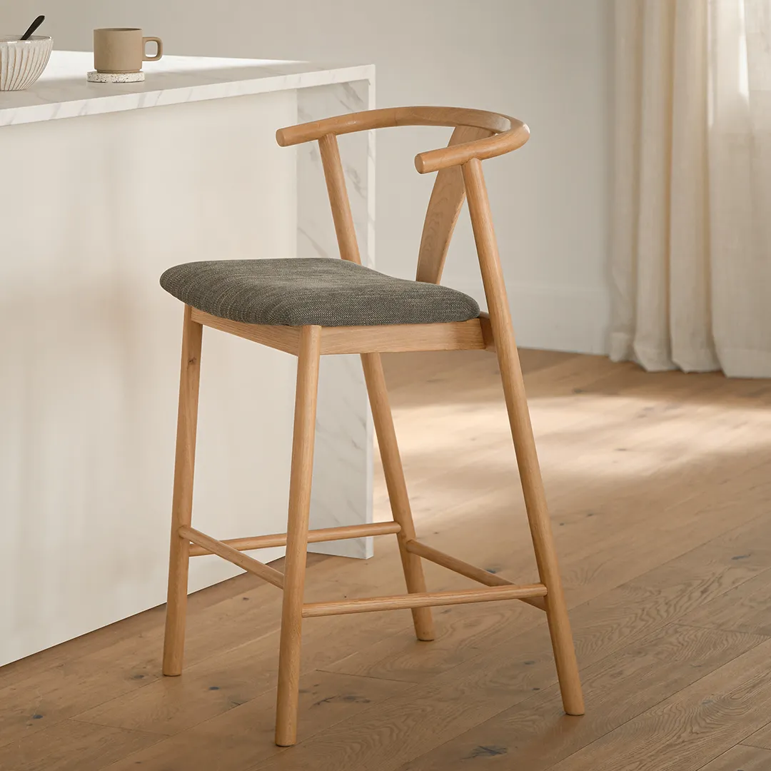 Fonra Counter Stool - Oak and Algonquin Green - Image 2