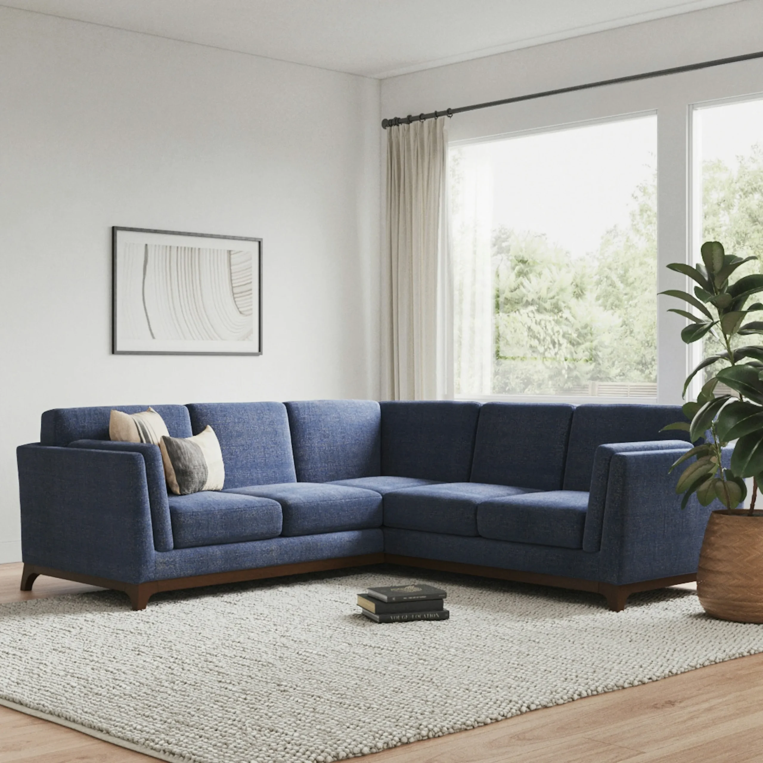 Ceni 88_ Corner Sectional - Denim Blue