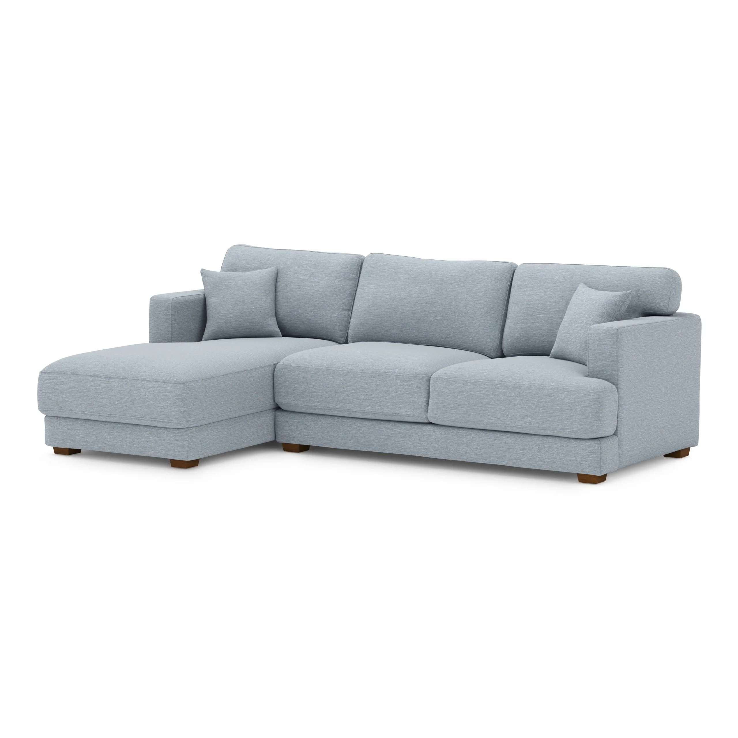 Dawn 100_ Left Sectional - Silver Light Blue