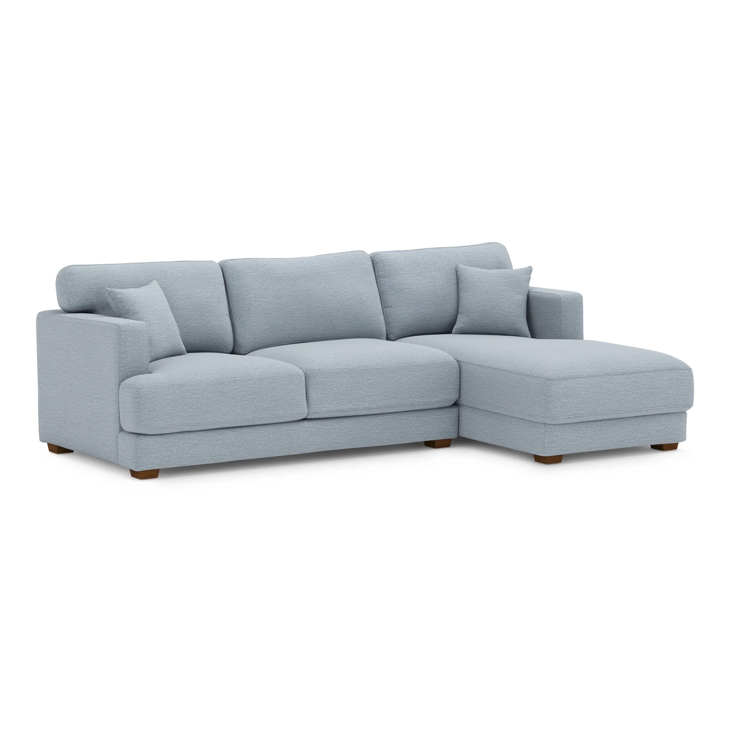 Dawn 100_ Right Sectional - Silver Light Blue