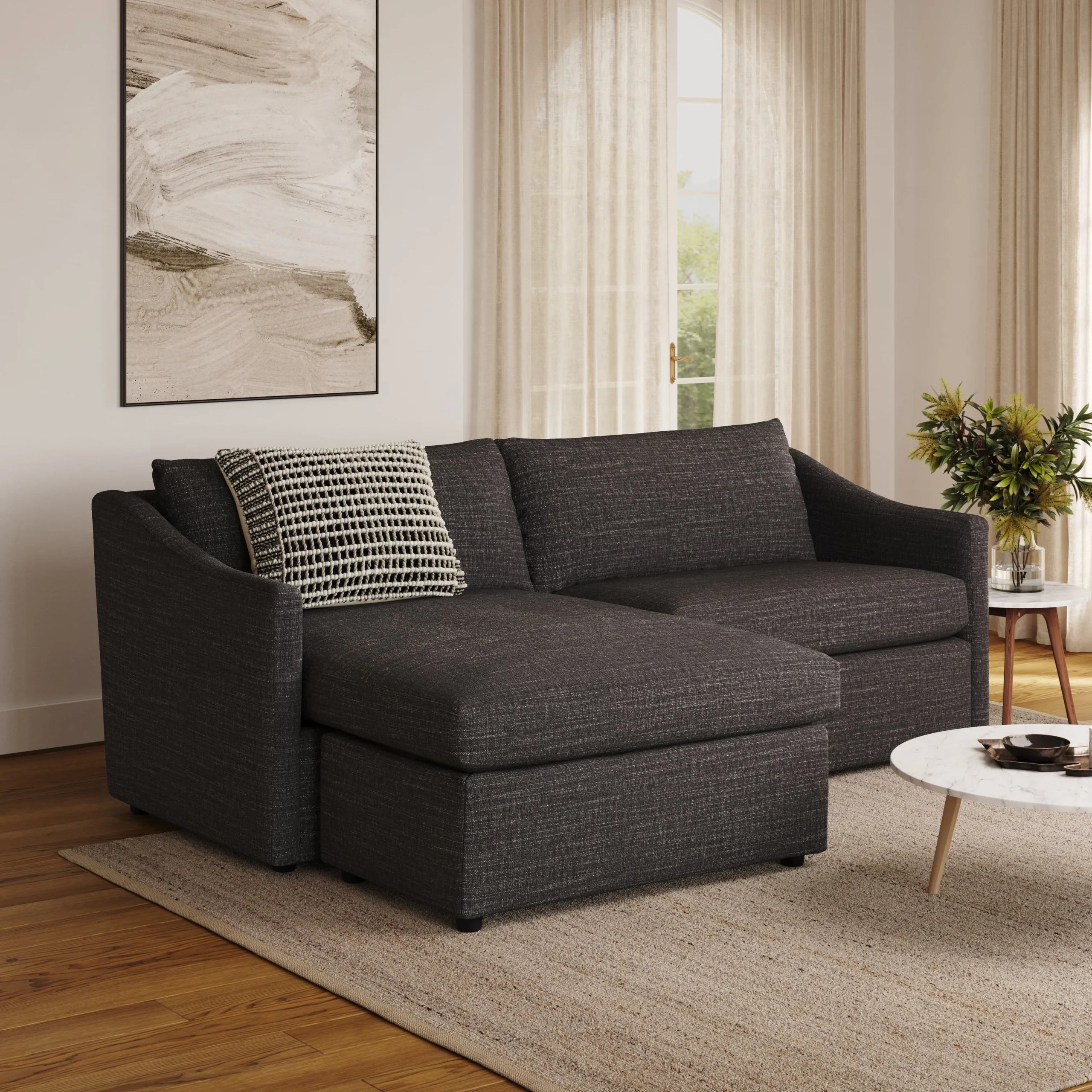 Landry 84.5_ Reversible Storage Sectional - Napa Charcoal