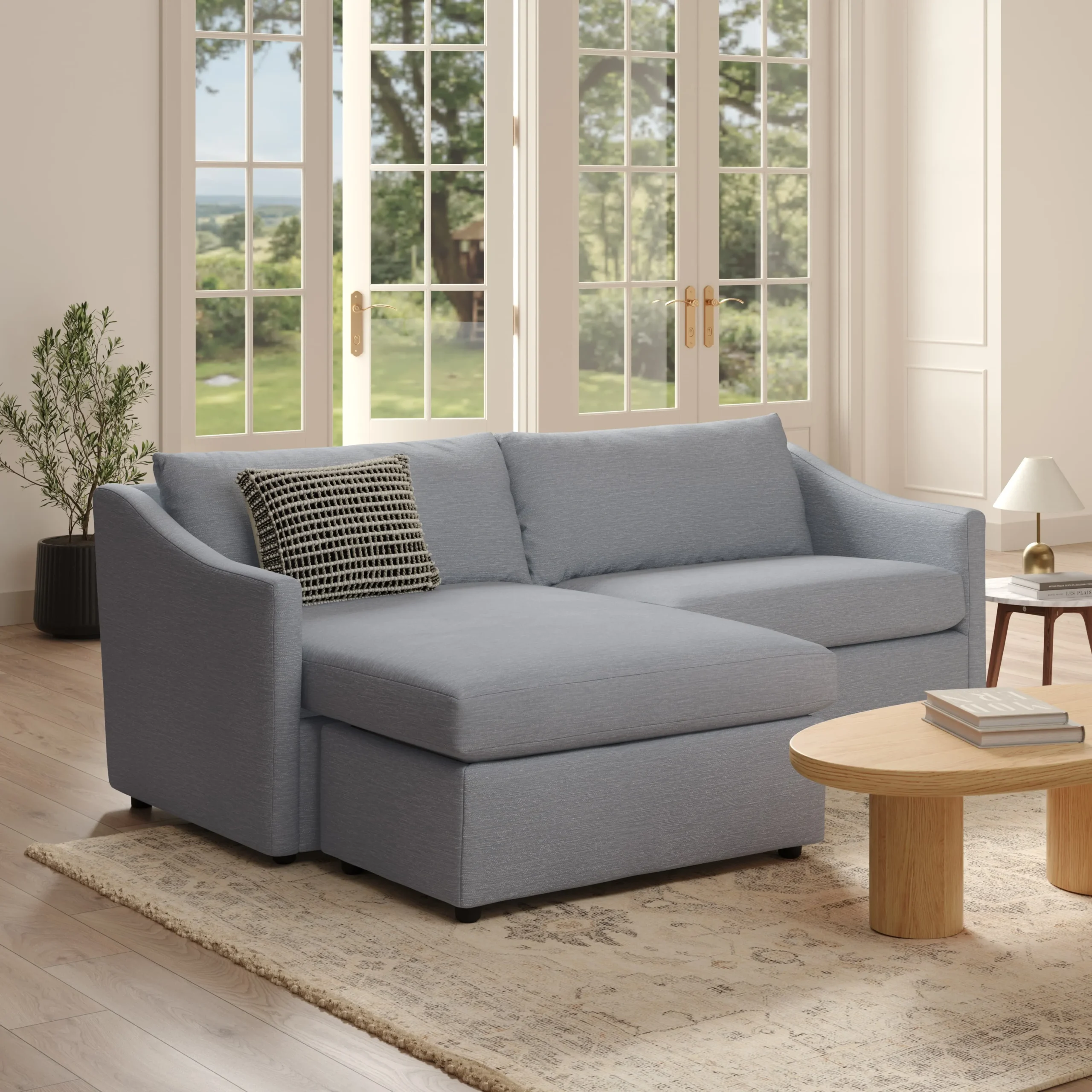 Landry 84.5_ Reversible Storage Sectional - Silver Light Blue