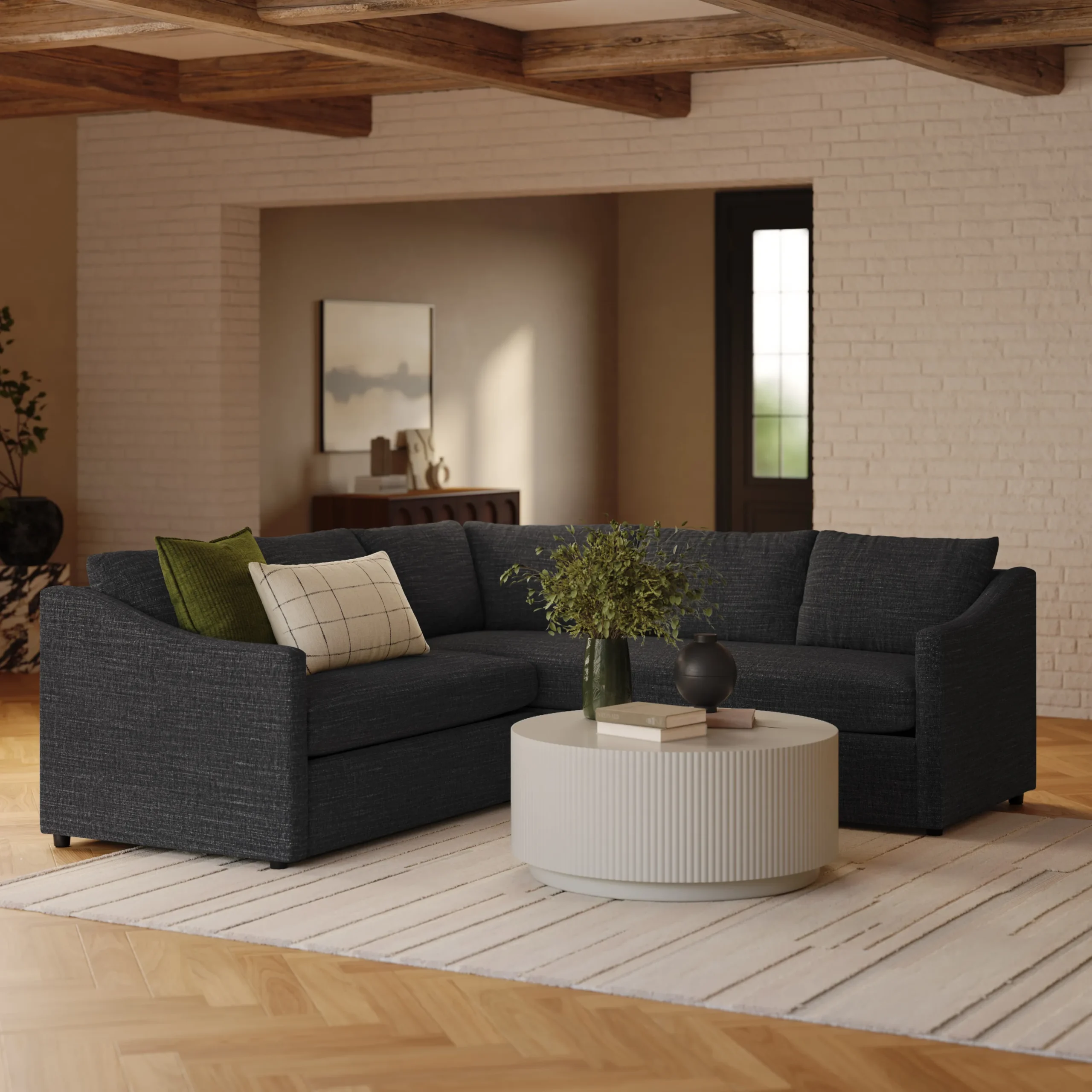 Landry 91_ Corner Sectional - Napa Charcoal
