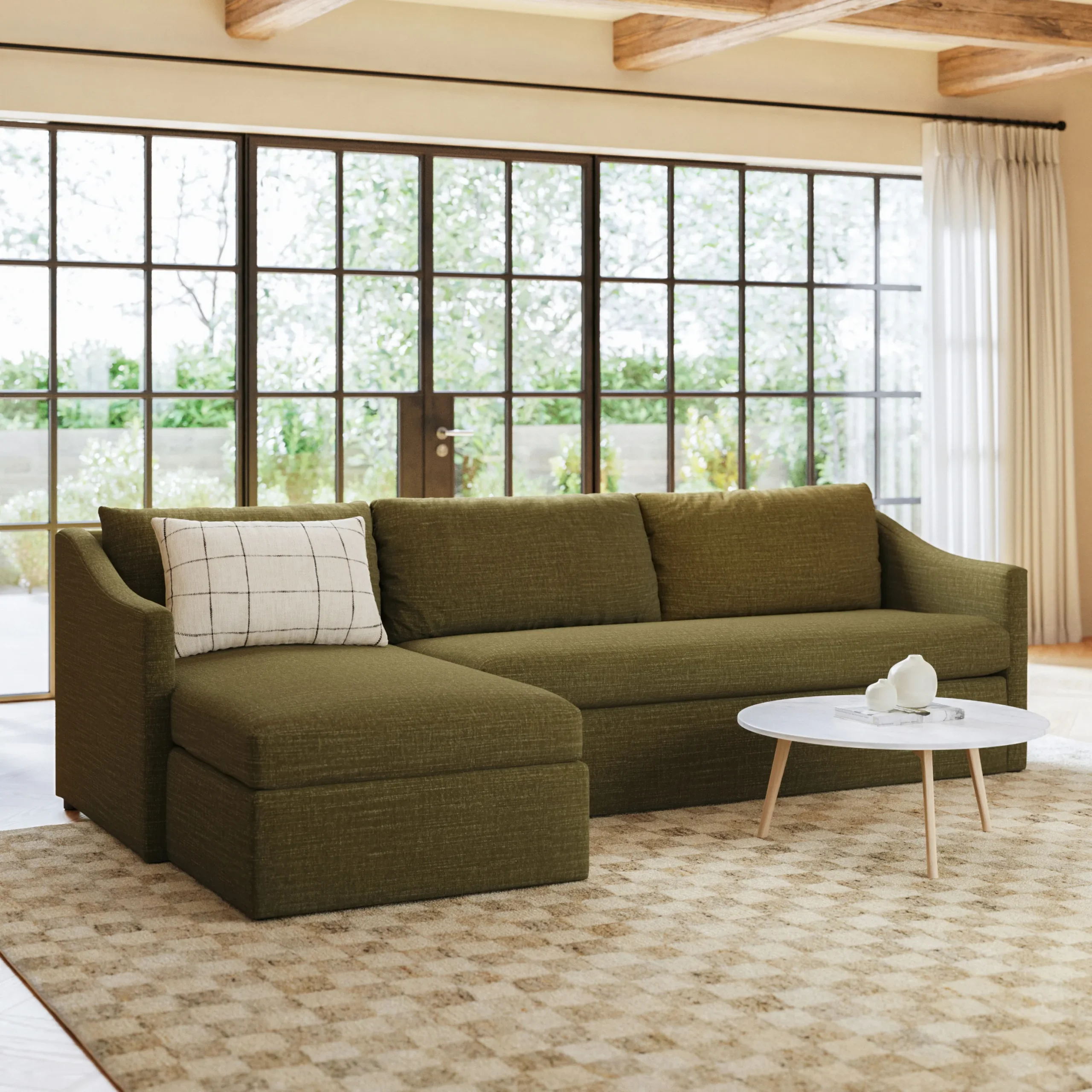 Landry 109_ Left Storage Sleeper Sectional - Napa Moss