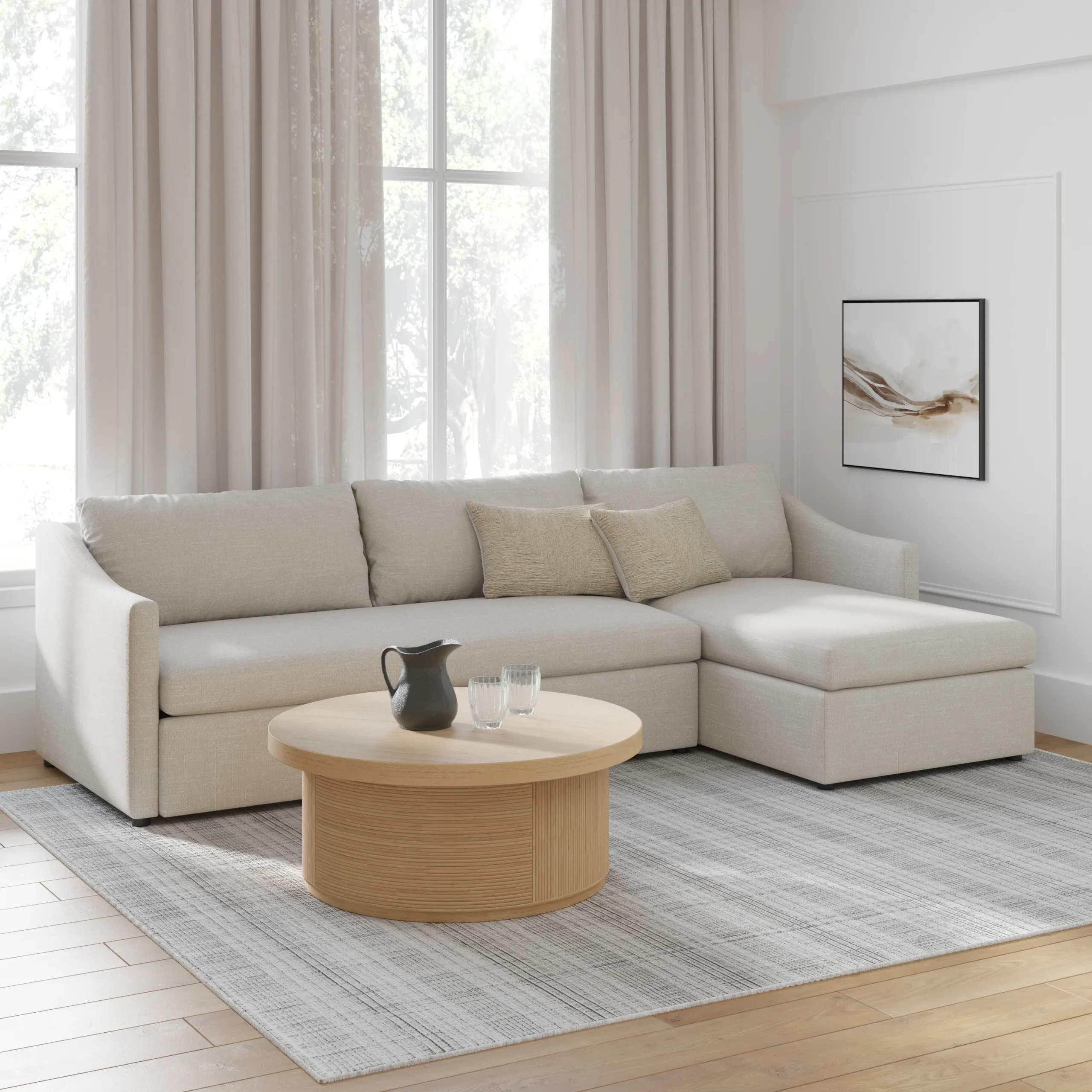 Landry 109_ Right Storage Sleeper Sectional - Napa Dove - Image 2