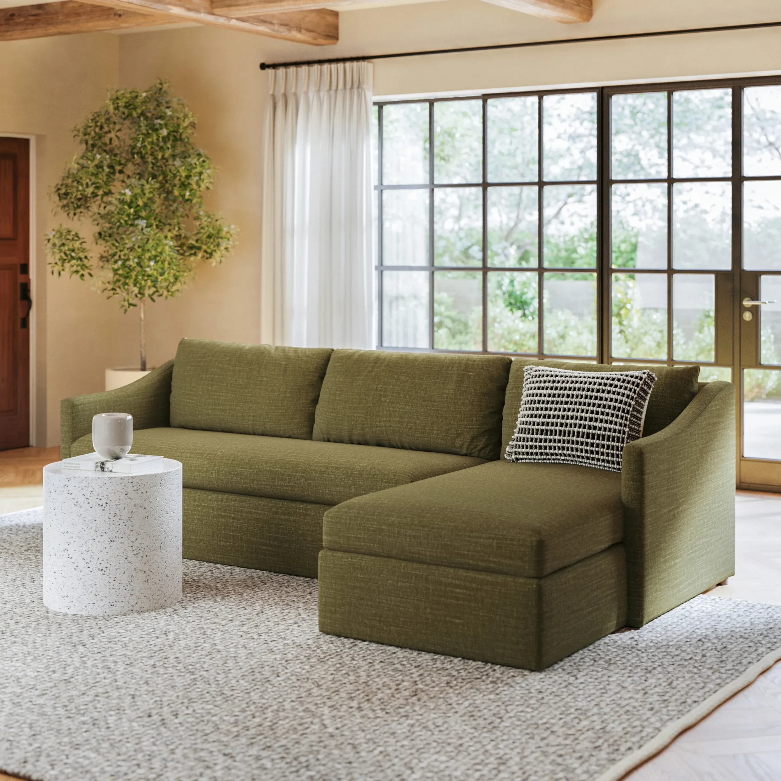 Landry 109_ Right Storage Sleeper Sectional - Napa Moss - Image 2