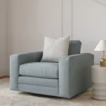 Riley 42_ Grand Swivel Chair - Silver Light Blue