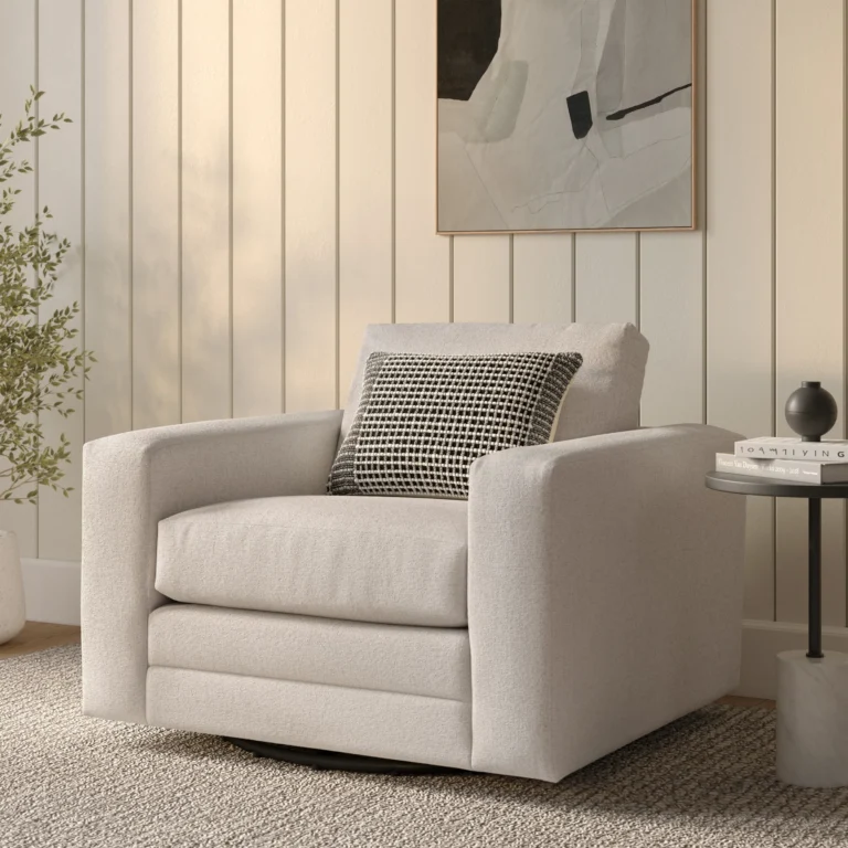 Riley 42_ Grand Swivel Chair - Napa White