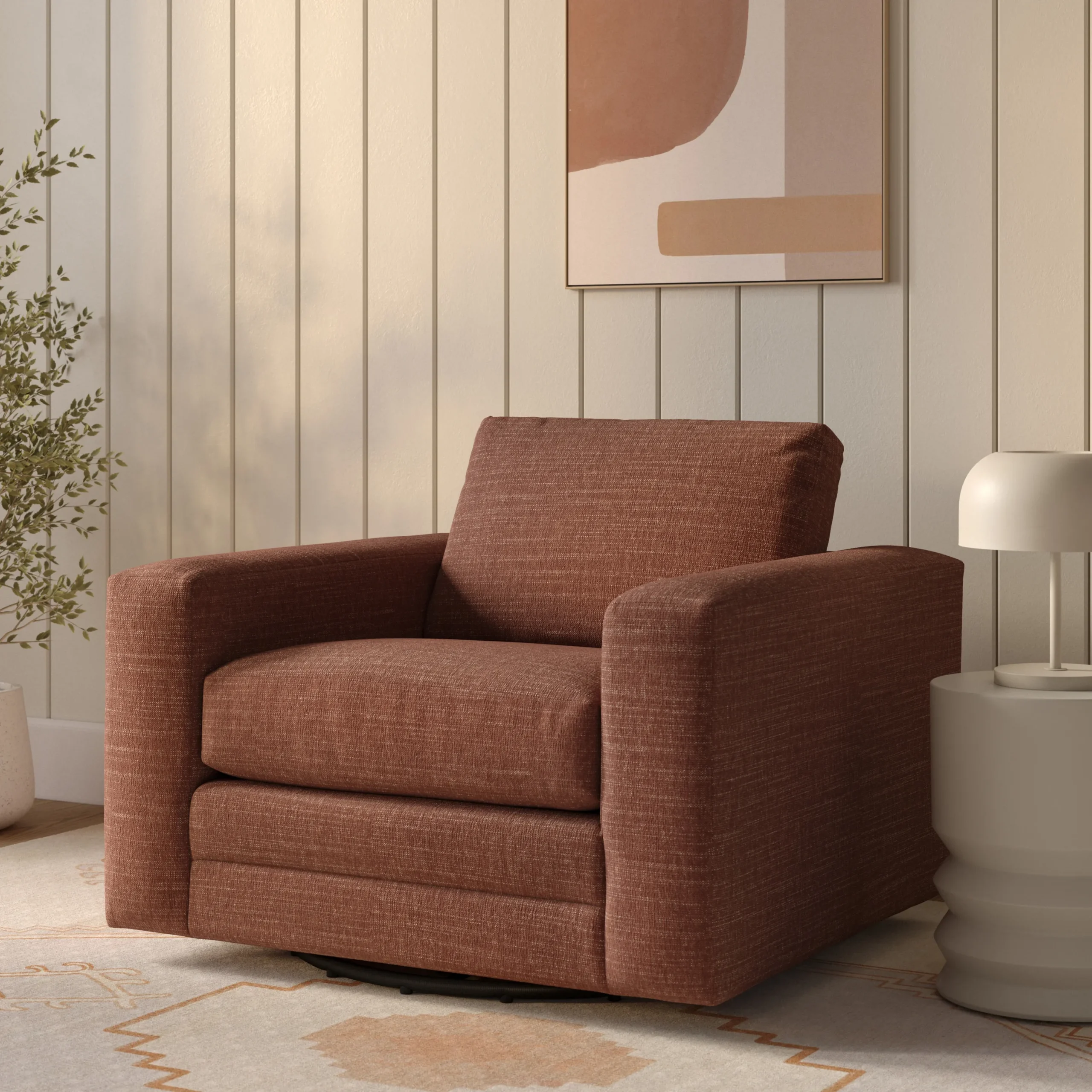 Riley 42_ Grand Swivel Chair - Napa Rust
