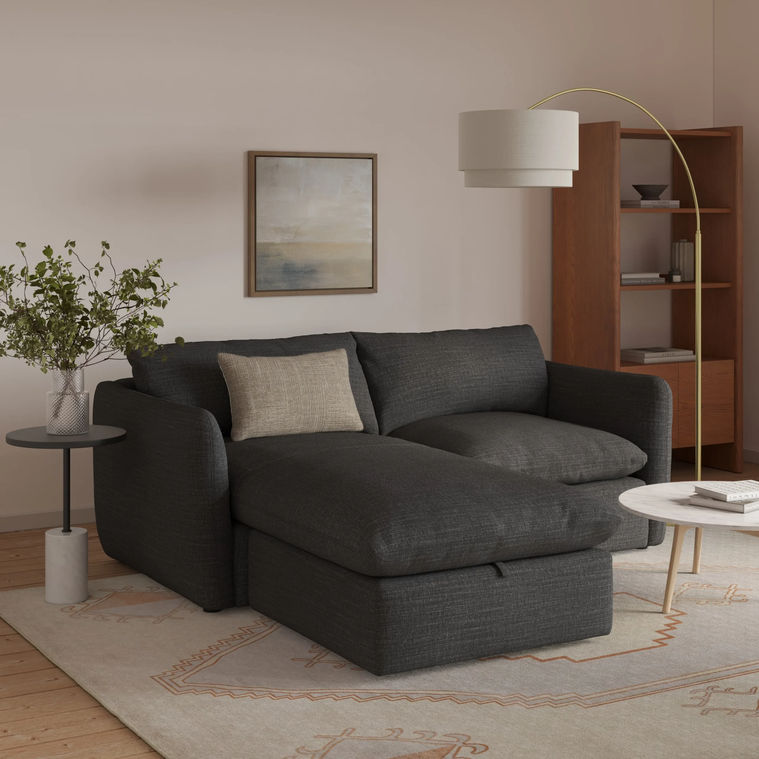Leigh 86_ Reversible Storage Sectional - Napa Charcoal
