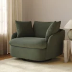 Leigh 47_ Grand Velvet Swivel Lounge Chair - Hale Fir Green