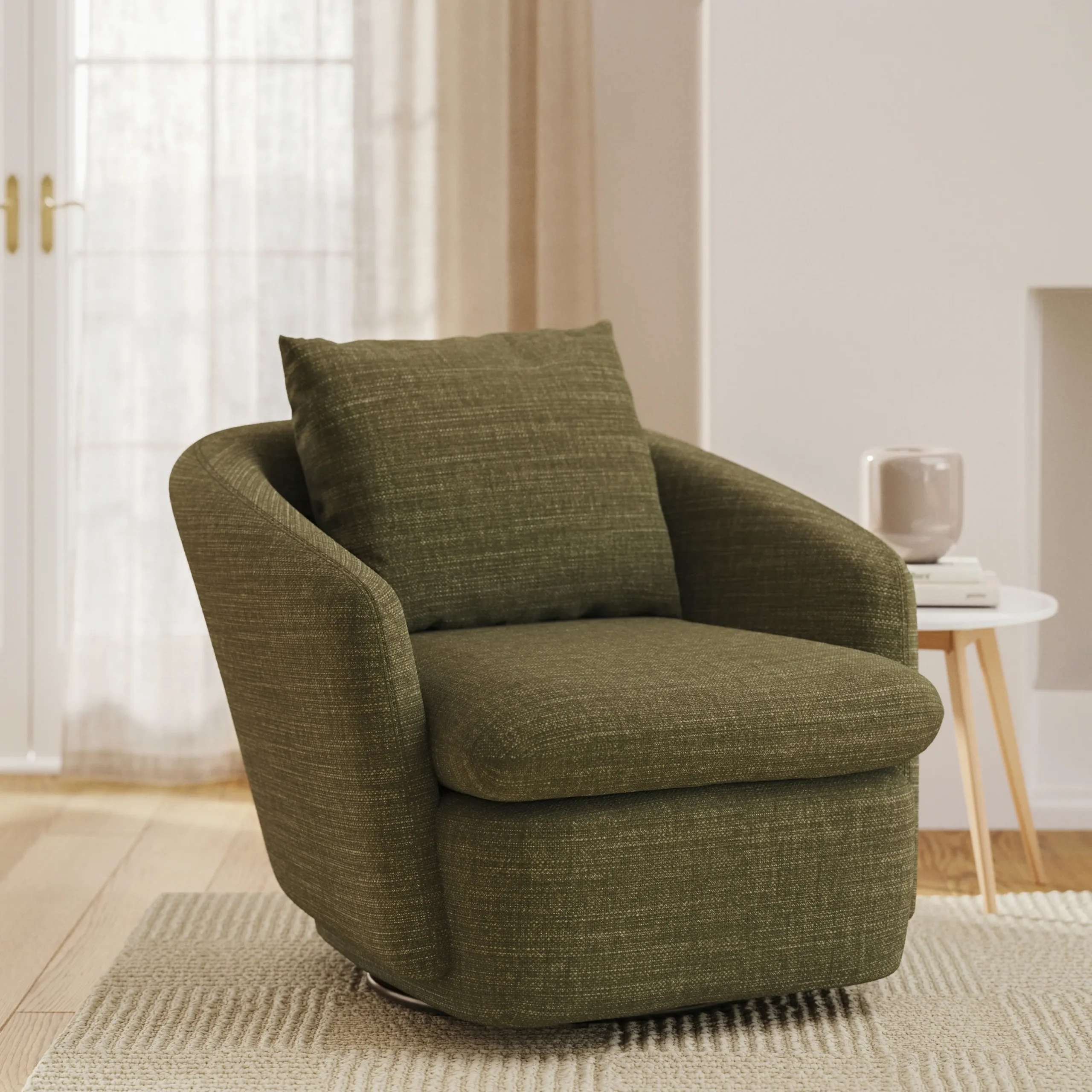 Leigh 33_ Swivel Lounge Chair - Napa Moss