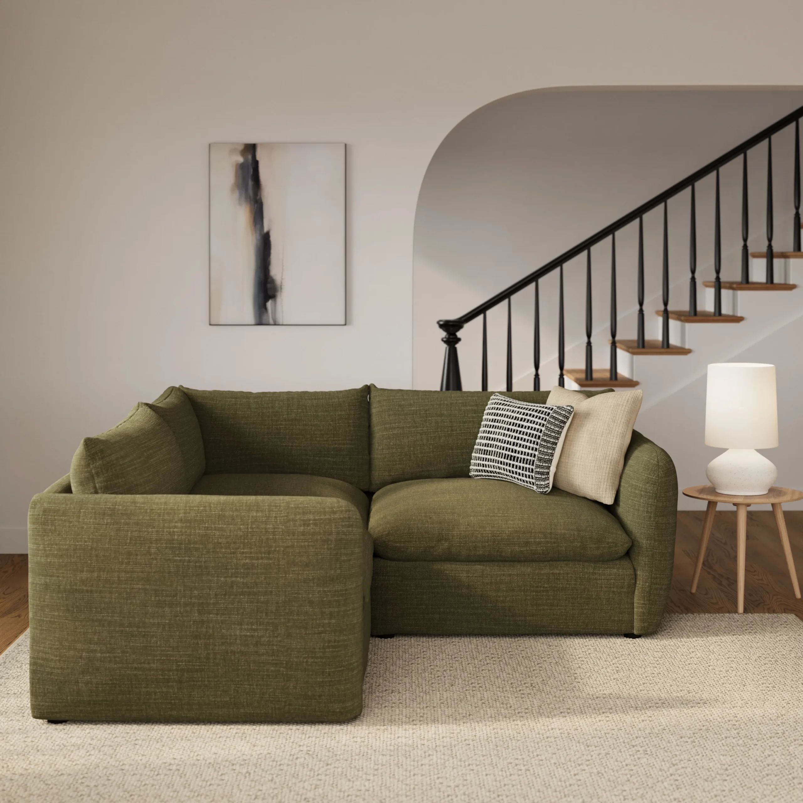 Leigh 87_ Modular Corner Sectional - Napa Moss
