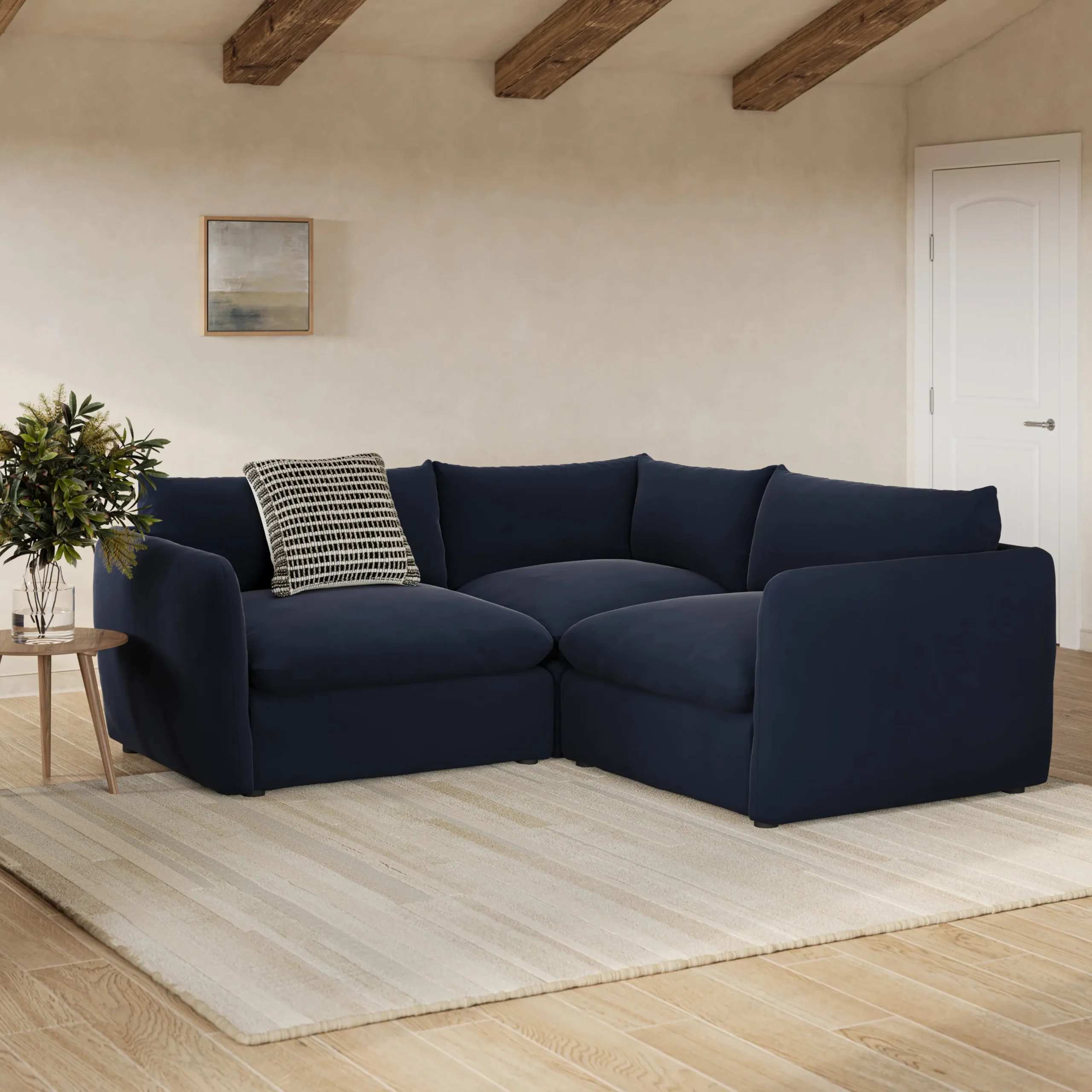 Leigh 87_ Velvet Modular Corner Sectional - Hale Ink