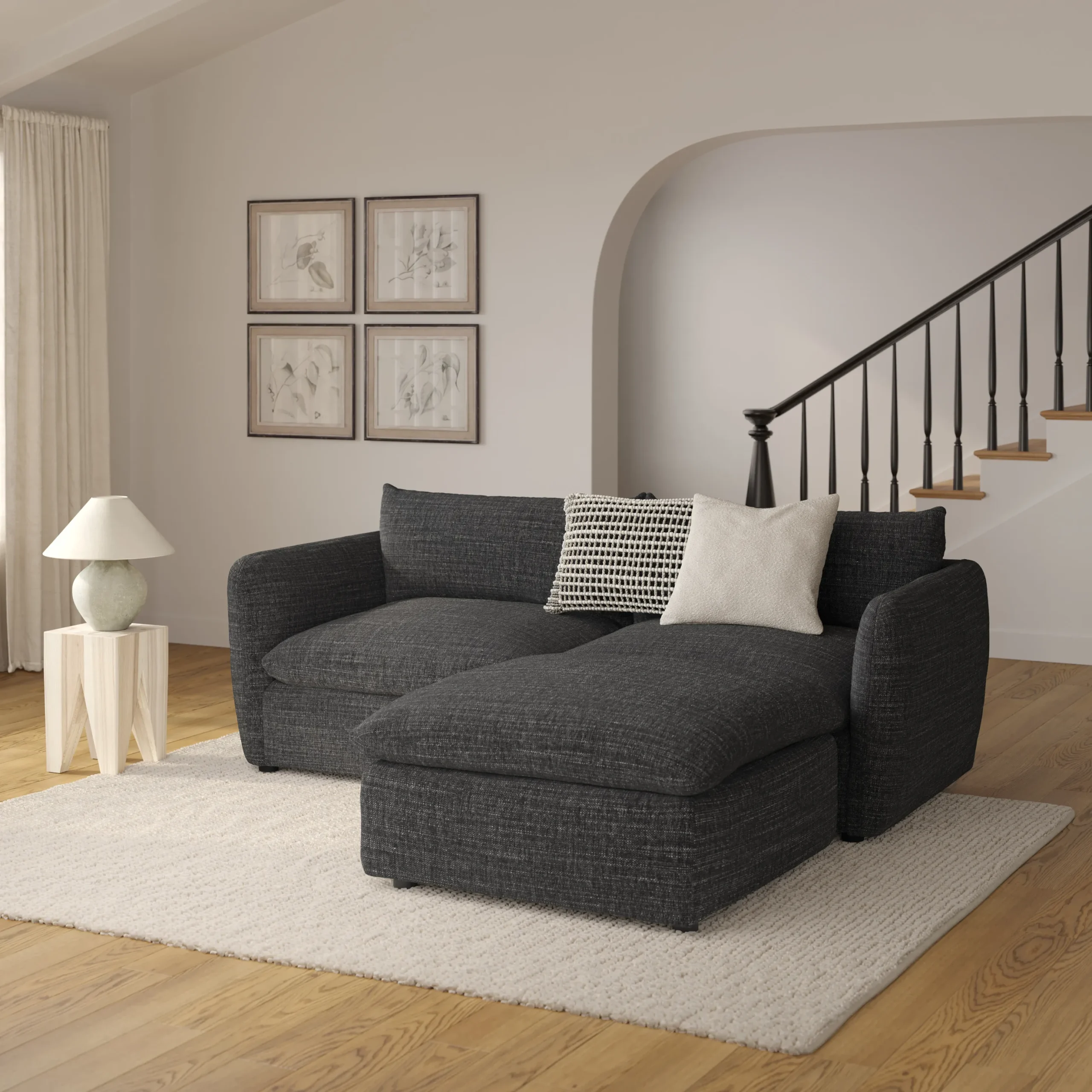 Leigh 92_ Modular Sectional - Napa Charcoal