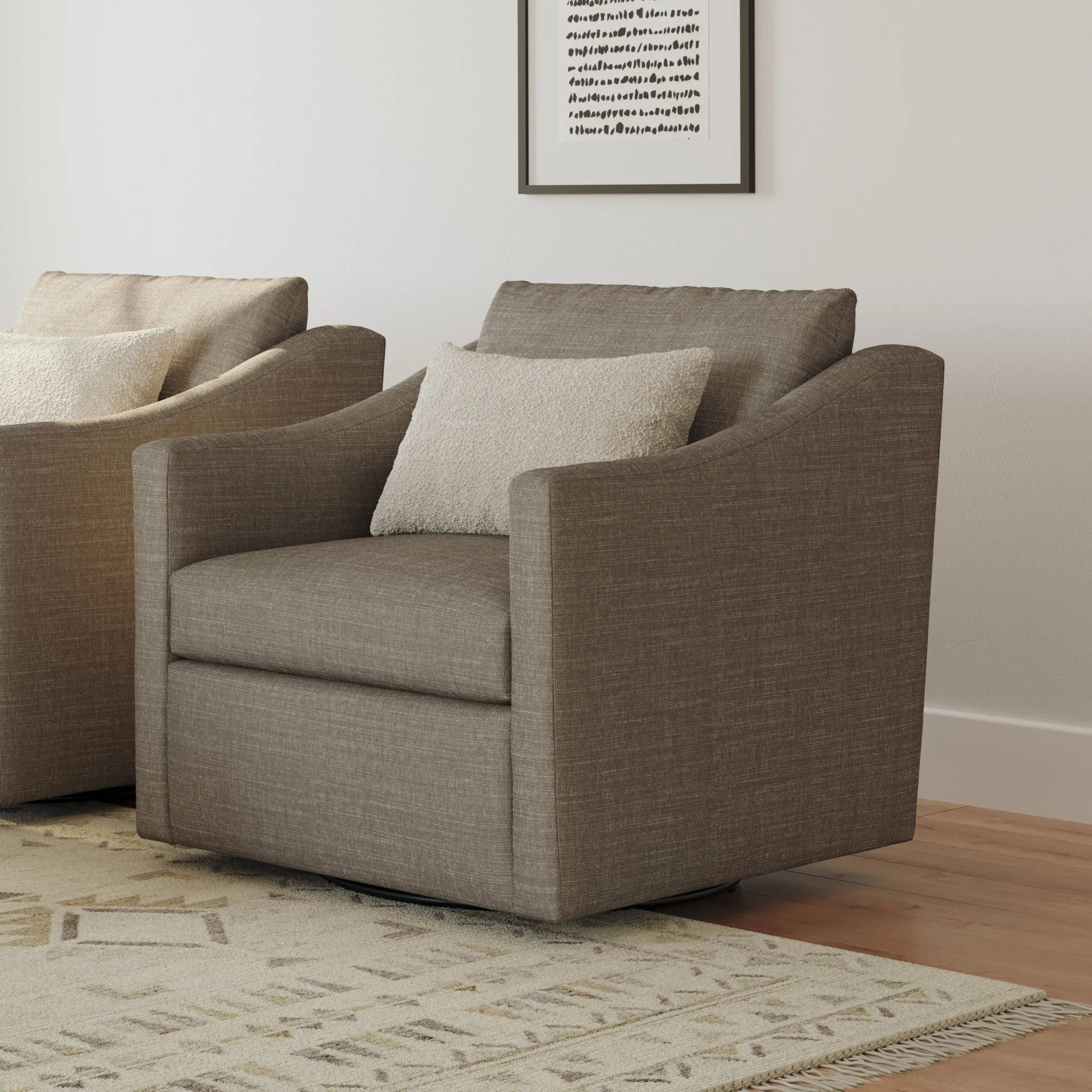 Landry 32.25_ Swivel Lounge Chair - Napa Taupe