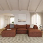 Leigh 121.5_ Modular 3-Seater U-Shaped Sectional - Napa Rust