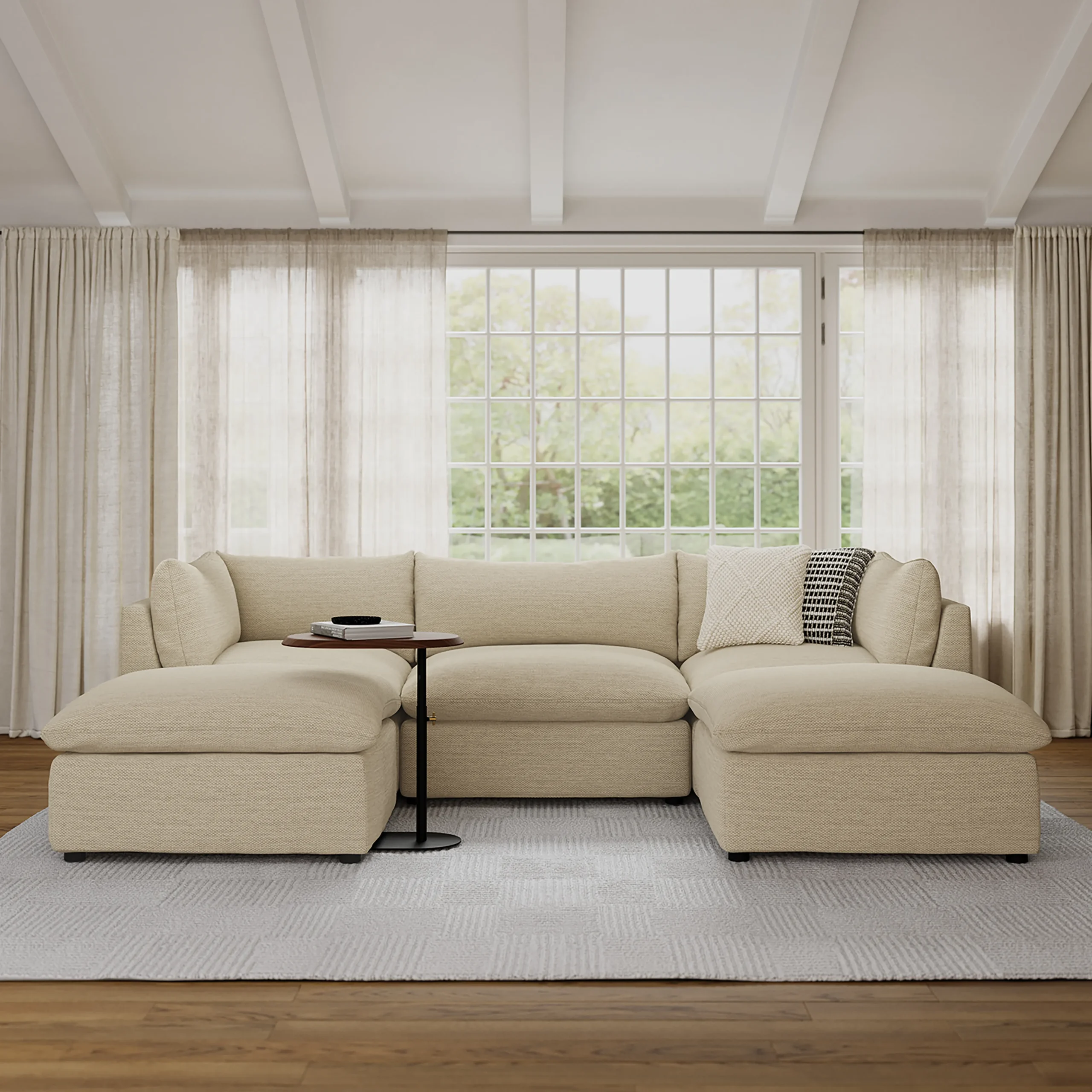 Leigh 121.5_ Modular 3-Seater U-Shaped Sectional - Silver Taupe