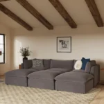 Leigh 121.5_ Velvet Modular Open Pit Sectional - Hale Warm Gray
