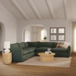 Leigh 126_ Modular Corner Sectional - Green Wool Bouclé
