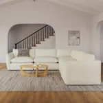 Leigh 126_ Modular Corner Sectional - Ivory Wool Bouclé