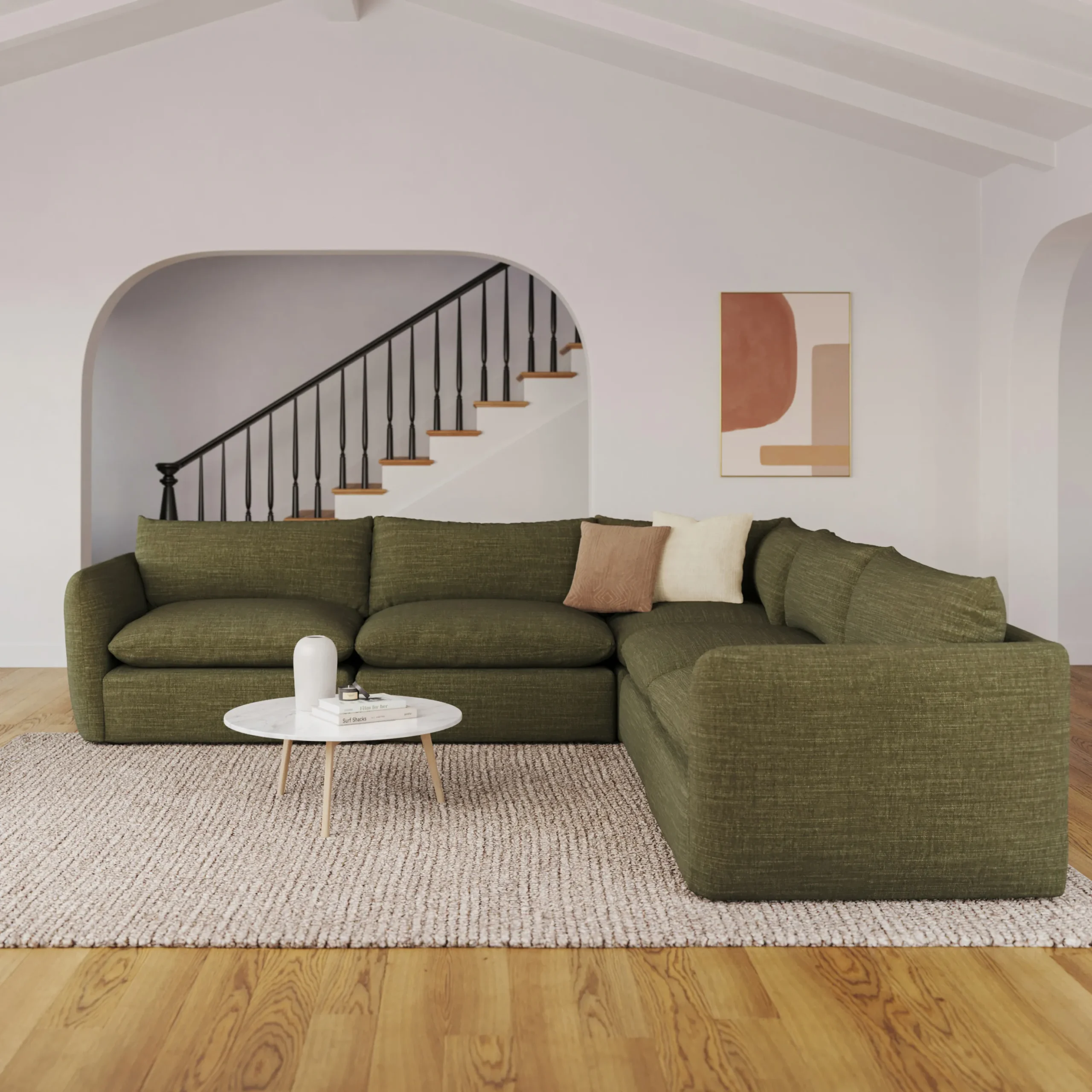 Leigh 126_ Modular Corner Sectional - Napa Moss