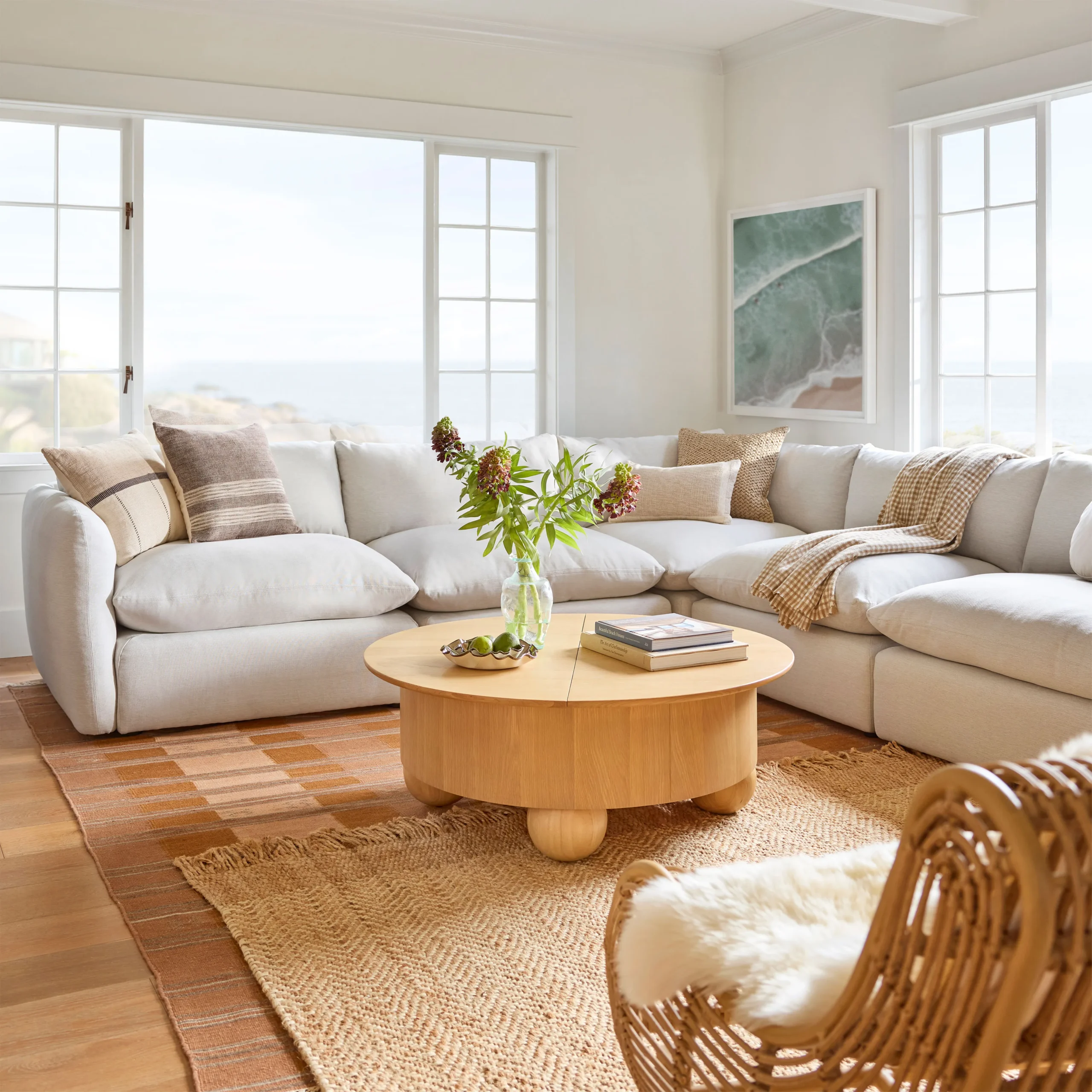 Leigh 126_ Modular Corner Sectional - Silver Ivory