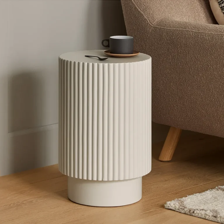 Nordens Concrete Side Table - Soft White